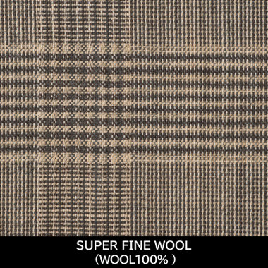 【国内縫製】【MEN'S】【パターンオーダー】【CLASSICO TAPERED W】【春夏】スーツ/ベージュ×チェック/SUPER FINE WOOL (WOOL100%)