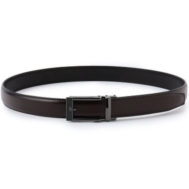 【フリーアジャスト仕様/5mm間隔/32段階】バックルベルト 2.9cm幅/ダークブラウン(ウエスト94cmまで対応)