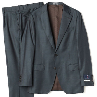 【先行予約】【CLASSICO TAPERED】【秋冬】2釦シングルスーツ 1タック/ダークグリーン×メランジ調ソリッド/ウエストムーブ/Ermenegildo Zegna Traveller /※裾上げ必要