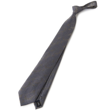 【SILVER LINE】シルクブレンドペイズリーネクタイ 8.0cm幅/グレー