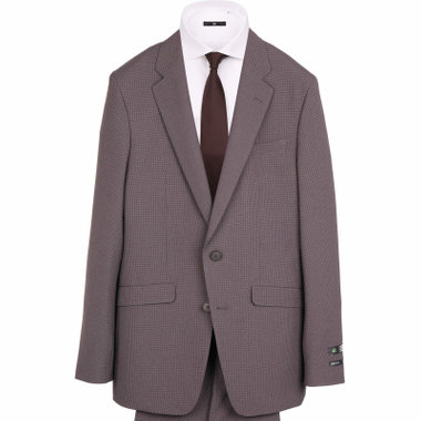 【WEB限定/OUTLET/汚れ・キズ等有】【SLIM TAPERED_2】【春夏】コーディネートパンツ付き/2釦シングルスーツ 0タック/ブラウン×ハウンドトゥース+グレー×ソリッドパンツ/※パンツ裾上げ済仕様
