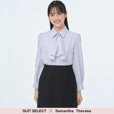 【SUIT SELECT×Samantha Thavasa】【長袖】2WAYボウタイブラウス/ラベンダー
