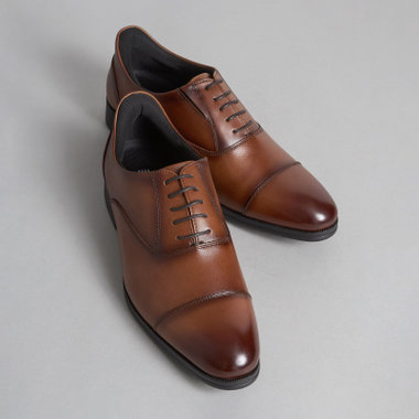 【発送在庫あり】靴べら不要！ハンズフリー仕様/ストレートチップ/ブラウン