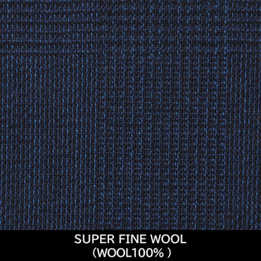 【国内縫製】【MEN'S】【パターンオーダー】【SKINNY】【春夏】スーツ/ネイビー×チェック/SUPER FINE WOOL (WOOL100%)