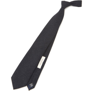 【SILVER LINE】ウールコットンブレンドソリッド系ネクタイ 8.0cm幅/ネイビー/RE:NEWOOL