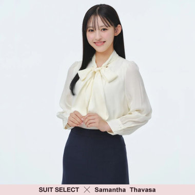 【SUIT SELECT×Samantha Thavasa】【長袖】リボンブラウス/イエロー