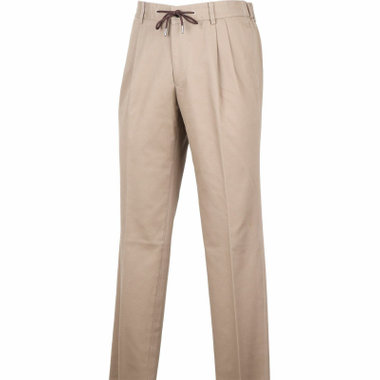 【WEB限定/OUTLET】【CLASSICO TAPERED】【秋冬】コットンブレンド 2タックテーパードパンツ/ライトブラウン/ウエストシャーリング/ドローコード