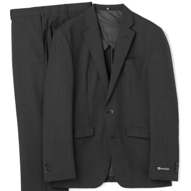【SLIM TAPERED】【BLACK LINE】【春夏】2釦シングルスーツ/グレー/ウエストムーブ/NZ WOOL Super170's/SHOWER CLEAN/※パンツ裾上げ済仕様