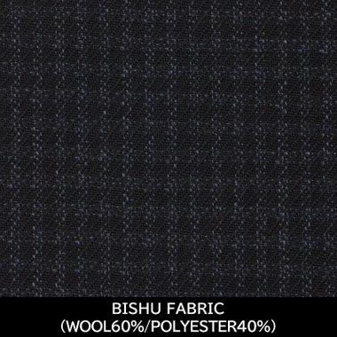 【国内縫製】【MEN'S】【パターンオーダー】【SKINNY】【秋冬】スーツ/ネイビー×チェック/BISHU FABRIC (WOOL60%/POLYESTER40%)