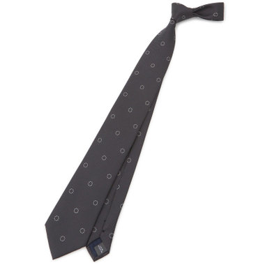 【SILVER LINE】シルク小紋ネクタイ 8.0cm幅/グレー