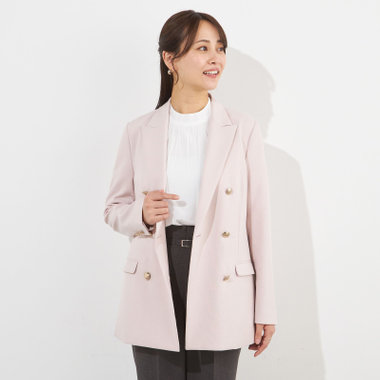 【SILVER LINE】【春夏】6釦2掛けダブルブレザー/4S SUSTAINABILITY&ECOLOGY FABRIC/ピンク×メタル釦