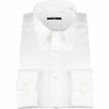 【WEB限定/OUTLET/汚れ・キズ等有】【BL-3】【形態安定】レギュラーカラードレスワイシャツ/ホワイト×ドビーツイル