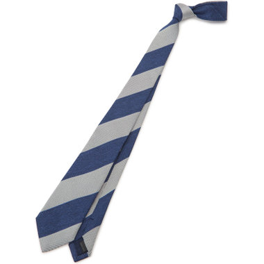【発送在庫あり】【BLACK LINE】シルクリネンストライプネクタイ 7.5cm幅/ネイビー×シルバー/ITALIAN FABRICS