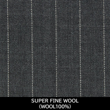 【国内縫製】【MEN'S】【パターンオーダー】【SLIM TAPERED】【春夏】スーツ/グレー×ストライプ/SUPER FINE WOOL (WOOL100%)