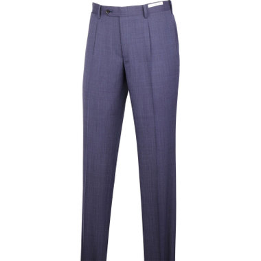 【WEB限定/OUTLET/汚れ・キズ等有】【CLASSICO TAPERED】【春夏】ウール 1タックテーパードパンツ/ネイビー×ソリッド/ウエストムーブ/ウォッシャブル/※裾上げ必要
