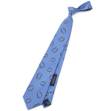 【SILVER LINE】シルク小紋柄ネクタイ 8.5cm幅/ブルー/Finest fabrics by COMO ITALY