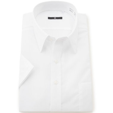 【WEB限定/OUTLET/汚れ・キズ等有】【BL-3/半袖】【形態安定】レギュラーカラードレスワイシャツ/ホワイト×ソリッド