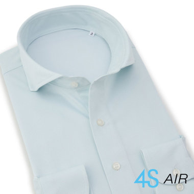 【BLACK LINE】ホリゾンタルワイドワイシャツ/ミント/「4S AIR」涼風素材・スーパーノンアイロン・ストレッチ