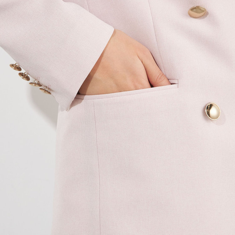 シルバーライン 【SILVER LINE】【春夏】6釦2掛けダブルブレザー/4S SUSTAINABILITY&ECOLOGY FABRIC/ピンク×メタル釦 赤淡色