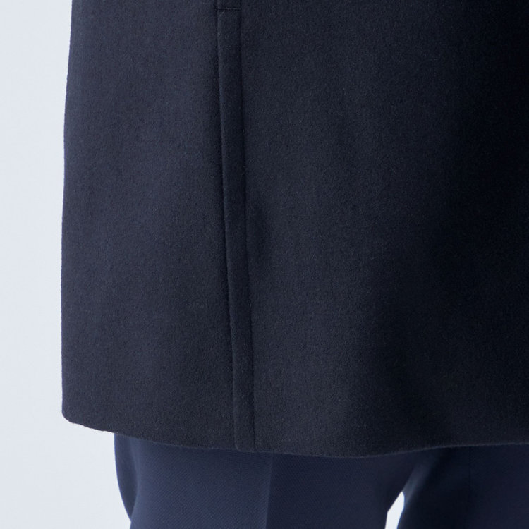 ブラックライン 【発送在庫あり】【BL】ウールブレンドスタンドカラーチェスターコート/ネイビー 紺中間