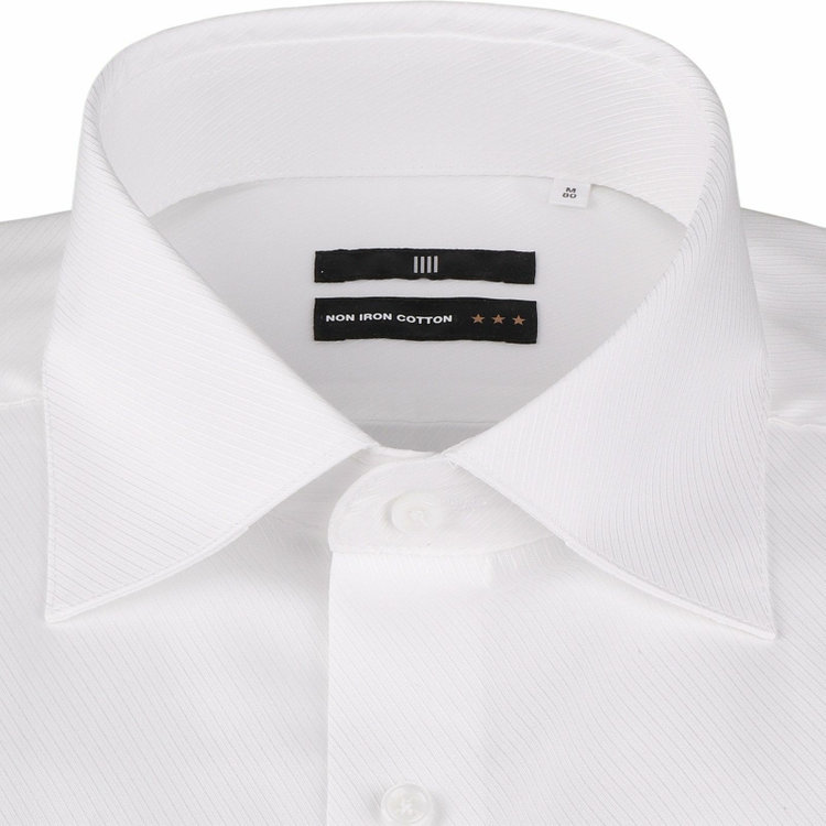 ブラックライン 【発送在庫あり】【BLACK LINE】【形態安定】【ノンアイロン】ワイドカラードレスワイシャツ/ホワイト×ドビーツイル/NON IRON COTTON ホワイト系(白)