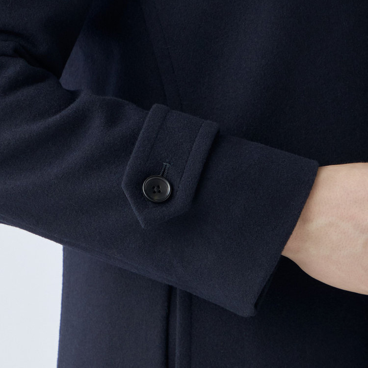 ブラックライン 【発送在庫あり】【BL】ウールブレンドスタンドカラーチェスターコート/ネイビー 紺中間