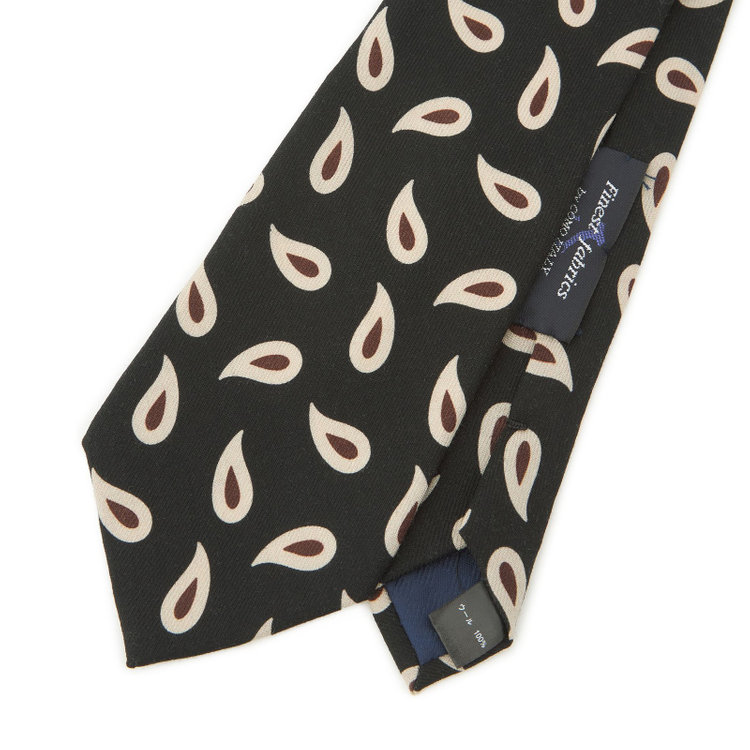 シルバーライン 【SILVER LINE】ウール小紋ネクタイ 8.5cm幅/ブラック/Finest fabrics by COMO ITALY その他