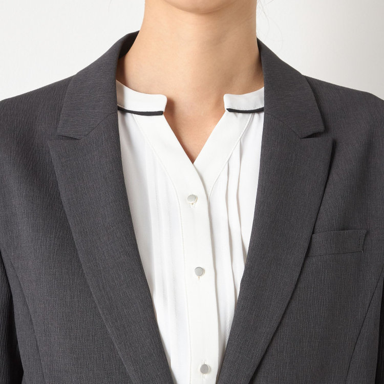 シルバーライン 【RELAX TAPERED】【春夏】1釦テーパードパンツスーツ/グレー/ウエストシャーリング/ウォッシャブル/4S SUSTAINABILITY&ECOLOGY FABRIC/※パンツ裾上げ済仕様 グレー濃色