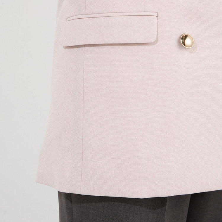 シルバーライン 【SILVER LINE】【春夏】6釦2掛けダブルブレザー/4S SUSTAINABILITY&ECOLOGY FABRIC/ピンク×メタル釦 赤淡色