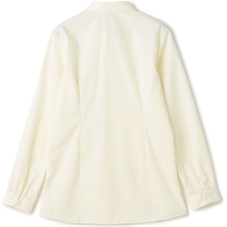 スーツセレクト 【SUIT SELECT×Samantha Thavasa】【長袖】リボン&フリル取り外しスキッパー/イエロー×ドビーストライプ/形態安定 イエロー系(黄)