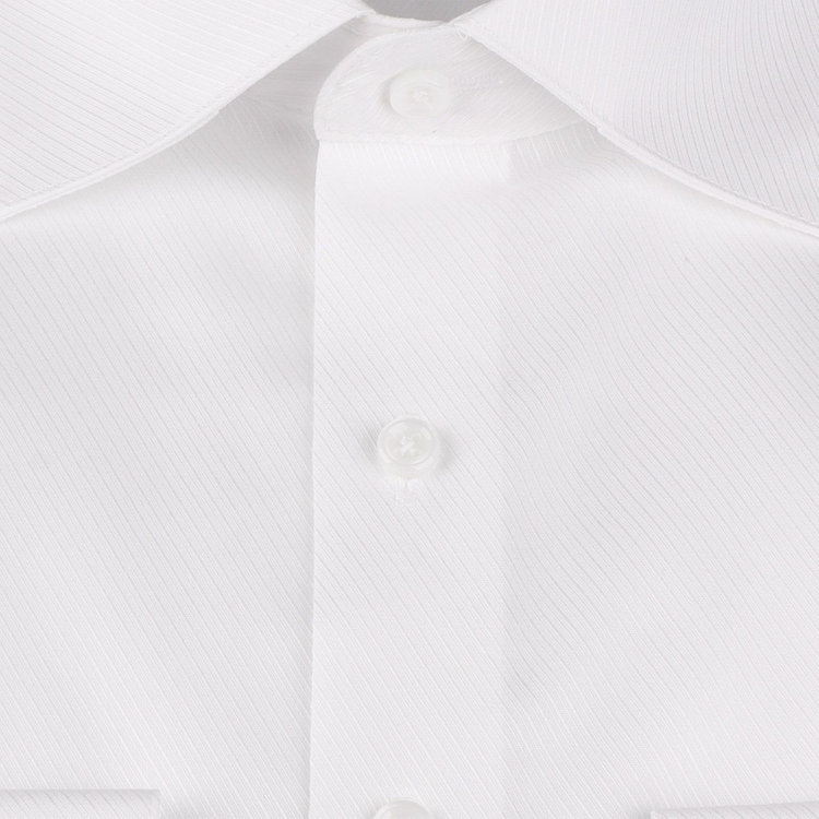 ブラックライン 【発送在庫あり】【BLACK LINE】【形態安定】【ノンアイロン】ワイドカラードレスワイシャツ/ホワイト×ドビーツイル/NON IRON COTTON ホワイト系(白)