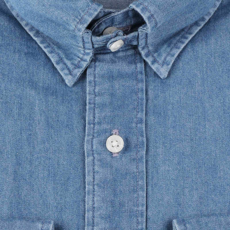 SUIT SELECT　アウトレット 【WEB限定/OUTLET B級品/汚れ・変色・日焼け・キズ等有】【CLASSICO TAPERED】タブカラードレスワイシャツ/ブルー+インディゴ染 青中間