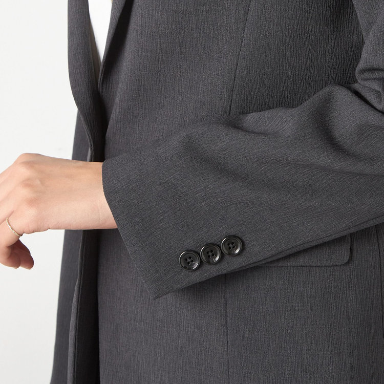 シルバーライン 【RELAX TAPERED】【春夏】1釦テーパードパンツスーツ/グレー/ウエストシャーリング/ウォッシャブル/4S SUSTAINABILITY&ECOLOGY FABRIC/※パンツ裾上げ済仕様 グレー濃色