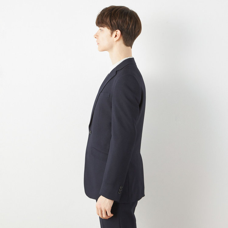 ブラックライン 【SLIM TAPERED_2】【年間】2釦シングルテーパードパンツスーツ 0タック/ネイビー/ウエストシャーリング/4S/※パンツ裾上げ済仕様 紺中間