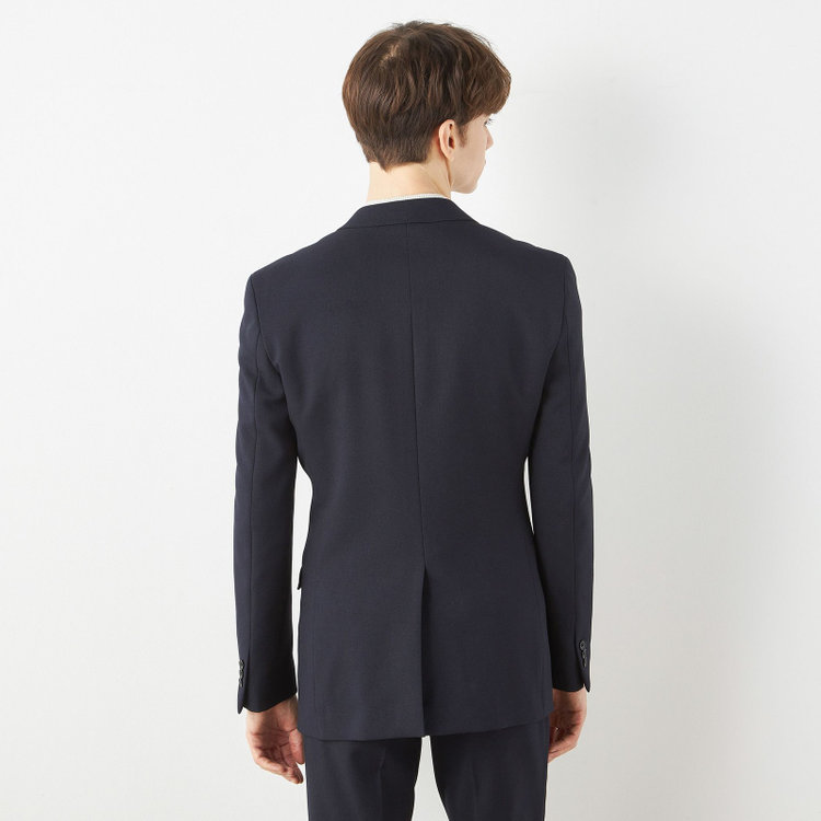 ブラックライン 【SLIM TAPERED_2】【年間】2釦シングルテーパードパンツスーツ 0タック/ネイビー/ウエストシャーリング/4S/※パンツ裾上げ済仕様 紺中間