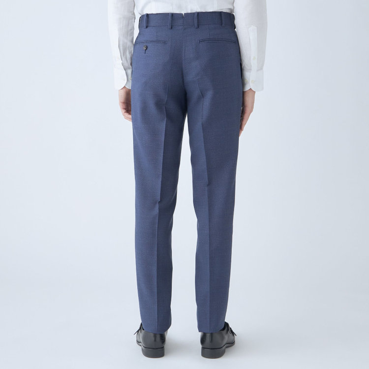 シルバーライン 【CLASSICO TAPERED】【春夏】3釦段返りシングルスーツ 2タック/ネイビー/パッチポケット/ウエストムーブ仕様/MARZOTTO/※パンツ裾直し必要 紺淡色