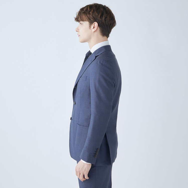 シルバーライン 【CLASSICO TAPERED】【春夏】3釦段返りシングルスーツ 2タック/ネイビー/パッチポケット/ウエストムーブ仕様/MARZOTTO/※パンツ裾直し必要 紺淡色