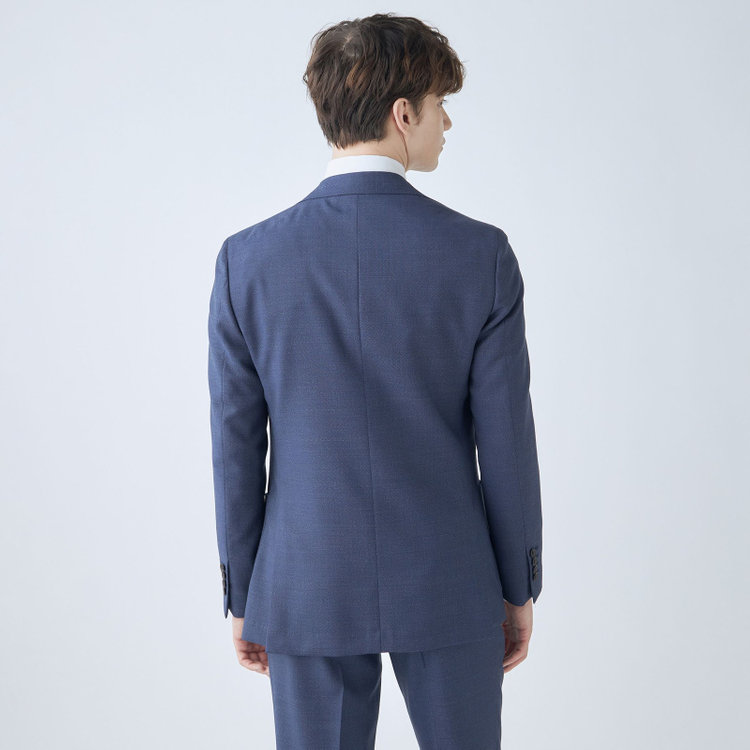 シルバーライン 【CLASSICO TAPERED】【春夏】3釦段返りシングルスーツ 2タック/ネイビー/パッチポケット/ウエストムーブ仕様/MARZOTTO/※パンツ裾直し必要 紺淡色