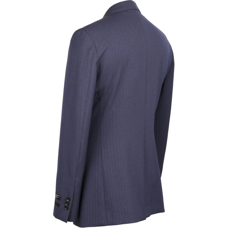 スーツセレクト 【WEB限定/OUTLET】【SLIM TAPERED_2】【年間】2釦シングルスリーピーススーツ 0タック/ネイビー×ヘリンボーンストライプ/4S/※パンツ裾上げ済仕様 ネイビー系(紺)