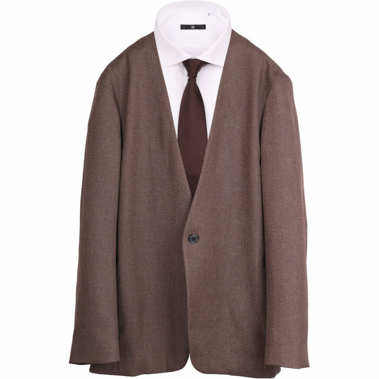 スーツセレクト 【RBC】【秋冬】ノーカラー1釦ジャケット/ブラウン ブラウン系(茶)