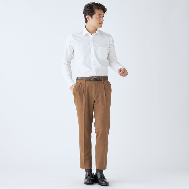 ブラックライン 【RBC】【春夏】2タックパンツ/ブラウン/サイド尾錠/4S SUSTAINABILITY&ECOLOGY FABRIC/※裾上げ済仕様 茶中間