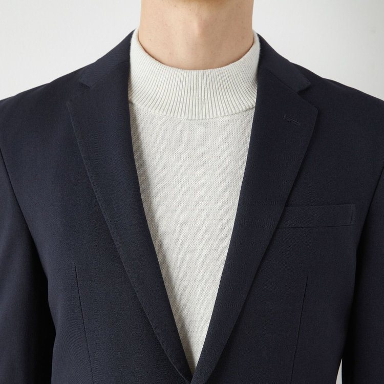 ブラックライン 【SLIM TAPERED_2】【年間】2釦シングルテーパードパンツスーツ 0タック/ネイビー/ウエストシャーリング/4S/※パンツ裾上げ済仕様 紺中間