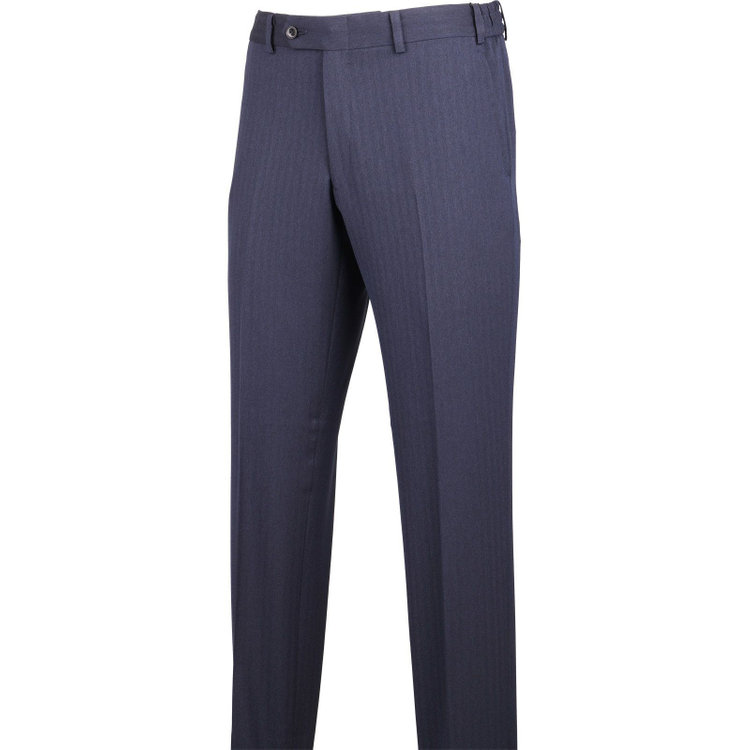 スーツセレクト 【WEB限定/OUTLET】【SLIM TAPERED_2】【年間】2釦シングルスリーピーススーツ 0タック/ネイビー×ヘリンボーンストライプ/4S/※パンツ裾上げ済仕様 ネイビー系(紺)
