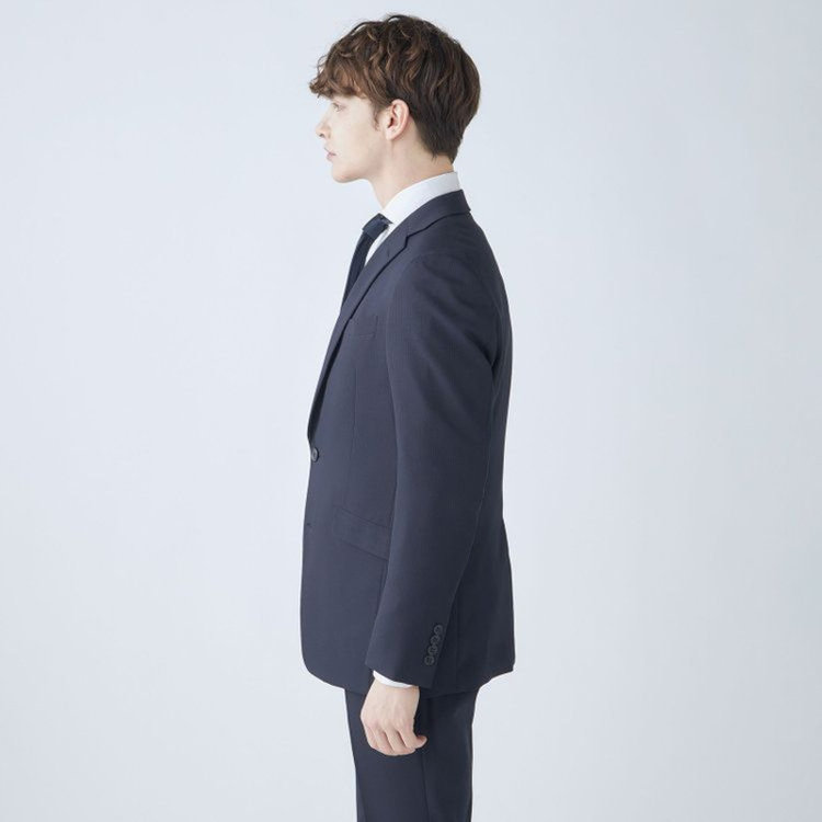 ブラックライン 【KSW】【年間】2釦シングルスーツ 0タック/ネイビー×シャドーストライプ/ウォッシャブルパンツ※裾上げ必要 紺濃色