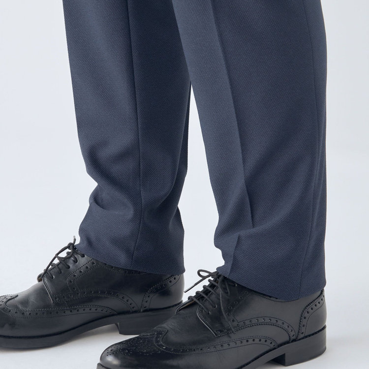 シルバーライン 【CLASSICO TAPERED】【春夏】1タックテーパードパンツ/ネイビー/ウエストシャーリング仕様/4S SUSTAINABILITY&ECOLOGY FABRIC/※裾直し必要 紺濃色