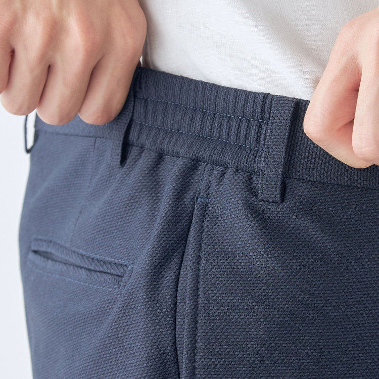 シルバーライン 【CLASSICO TAPERED】【春夏】1タックテーパードパンツ/ネイビー/ウエストシャーリング仕様/4S SUSTAINABILITY&ECOLOGY FABRIC/※裾直し必要 紺濃色