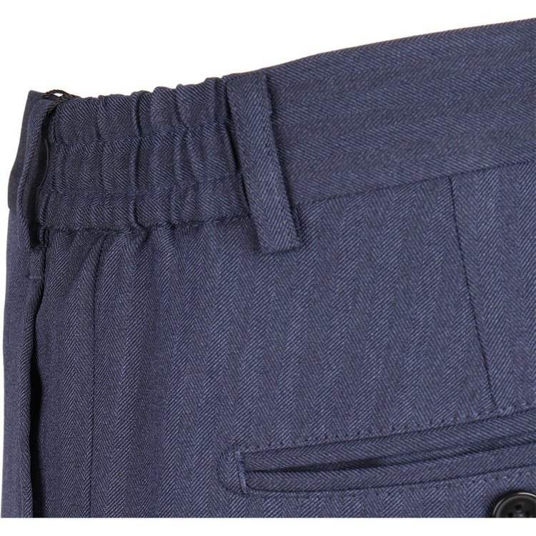 スーツセレクト 【WEB限定/OUTLET】【SLIM TAPERED_2】【年間】2釦シングルスリーピーススーツ 0タック/ネイビー×ヘリンボーンストライプ/4S/※パンツ裾上げ済仕様 ネイビー系(紺)