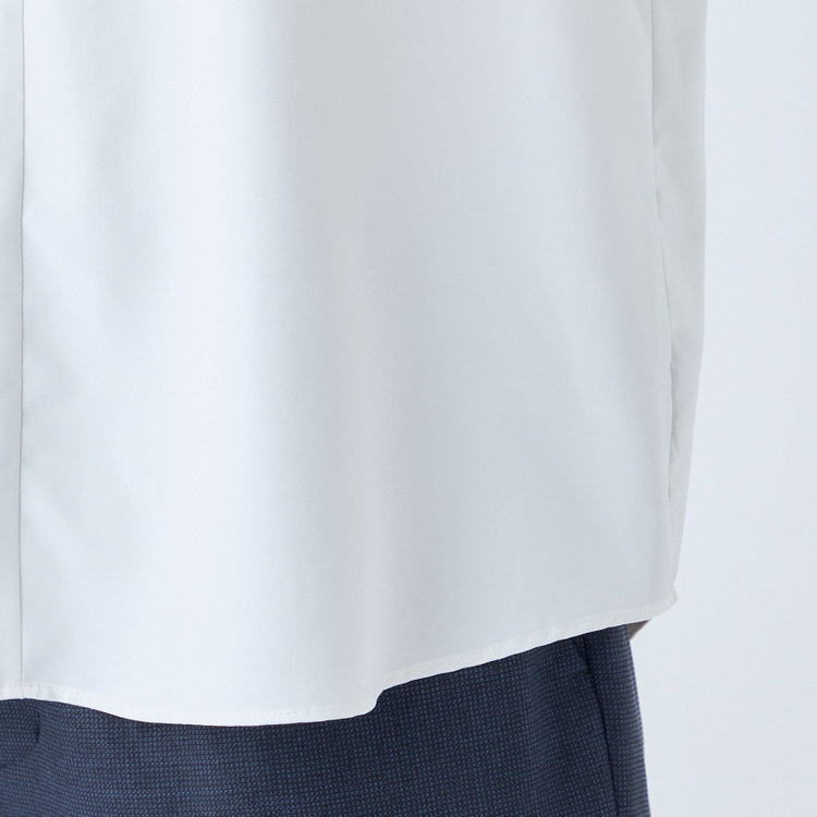 SUIT SELECT　アウトレット 【WEB限定/OUTLET/汚れ・キズ等有】【SL/長袖】Vネックポイントビジューホック付きプルオーバーブラウス/ホワイト/2WAYストレッチ/UV加工/ウォッシャブル 白