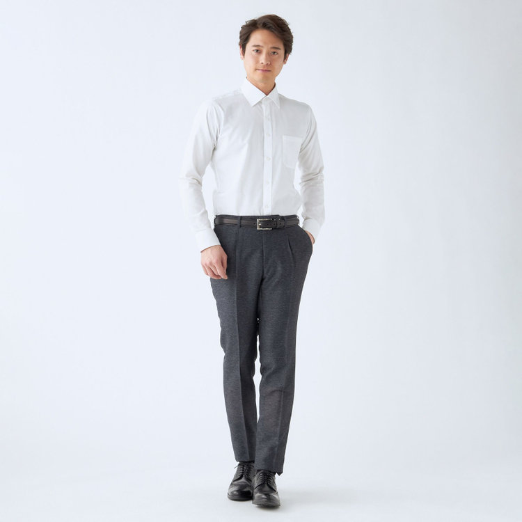 シルバーライン 【RBC】【春夏】ポリエステル1タックテーパードパンツ/ネイビー/ウエストムーブ仕様/4S SUSTAINABILITY&ECOLOGY FABRIC/※裾上げ必要 紺中間