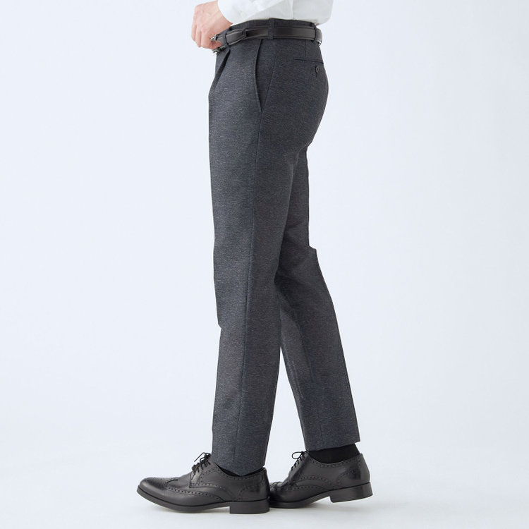 シルバーライン 【RBC】【春夏】ポリエステル1タックテーパードパンツ/ネイビー/ウエストムーブ仕様/4S SUSTAINABILITY&ECOLOGY FABRIC/※裾上げ必要 紺中間